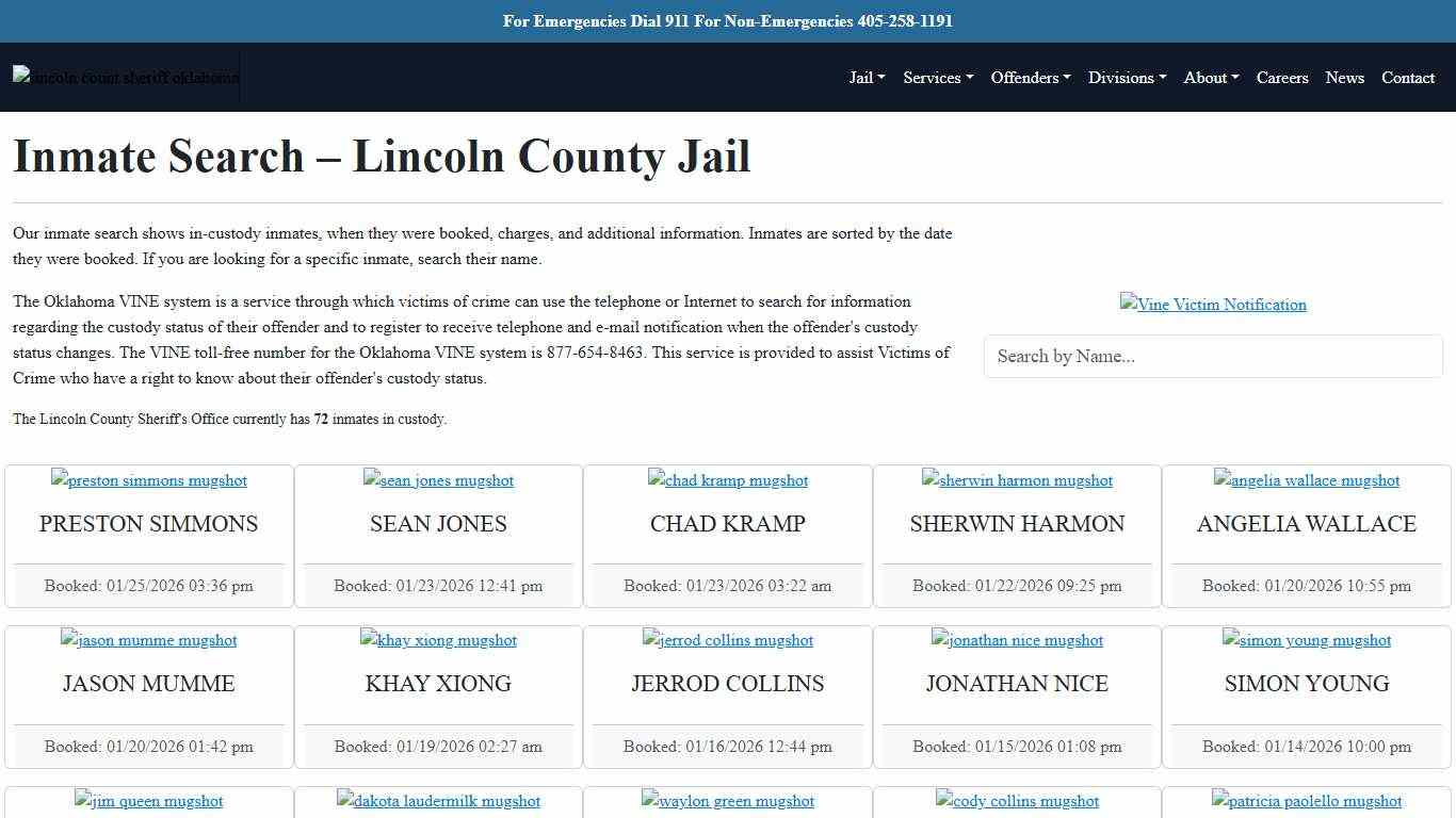 Inmate Search Lincoln County Sheriff's Office