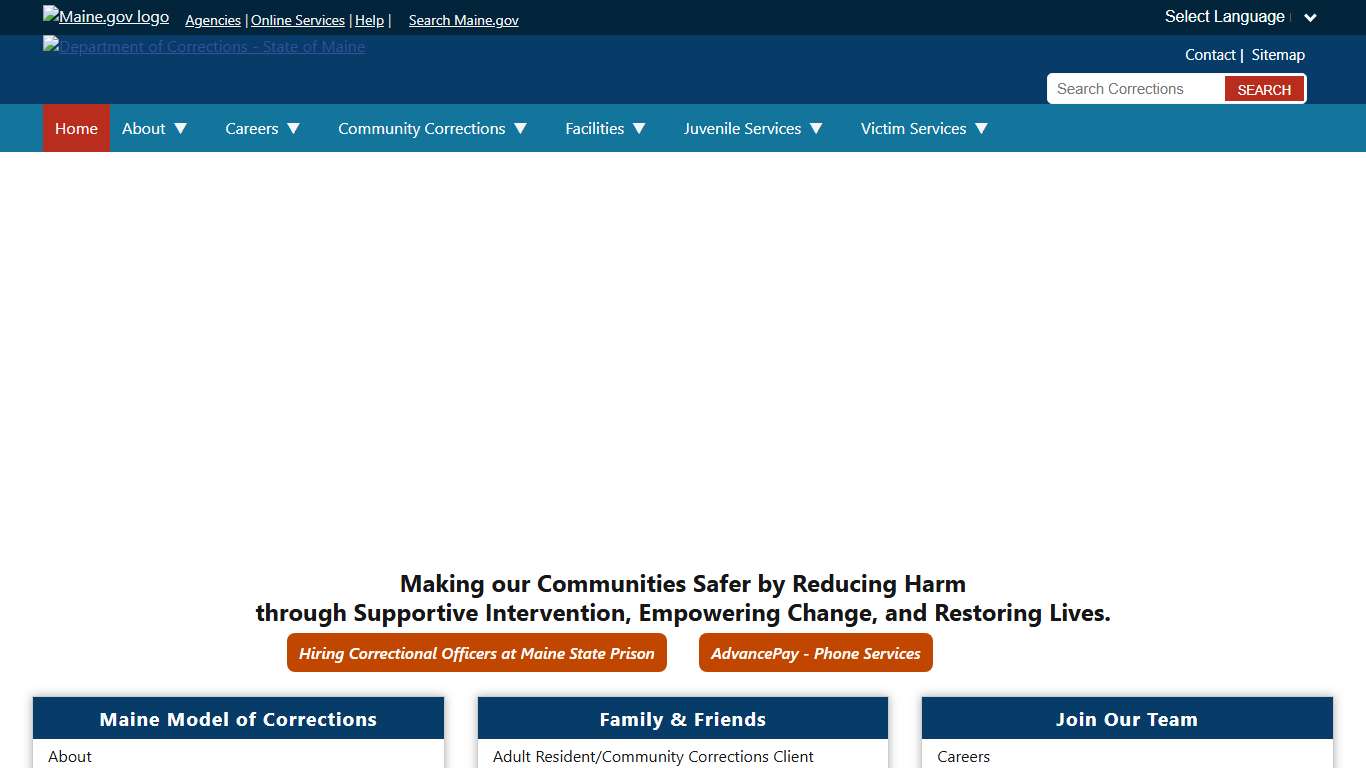 Homepage Department of Corrections